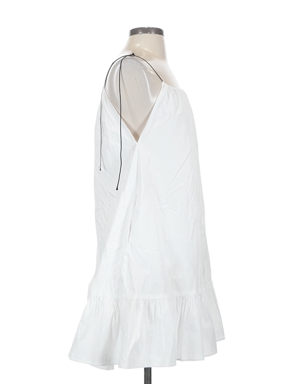 Mango White Mini Sundress with Ruffle Hem - Picture 3 of 5